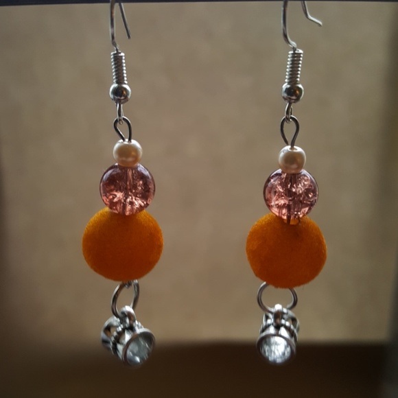 /Orange 🍊& 🌹Pink /Silver Dragonfly Earring's - Picture 2 of 4